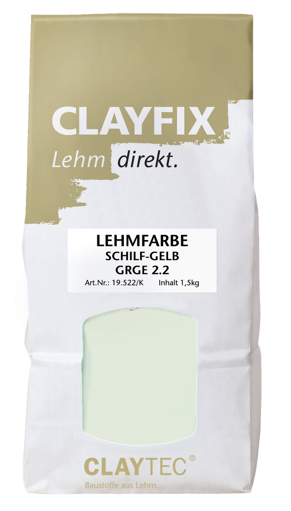 Peintures à l’argile sans et avec grain pour les surfaces lisses à l’intérieur. La peinture à l’argile CLAYFIX est la finition à l’argile en toute simplicité. Elle est disponible dans 146 tons de terre assortis à la gamme de couleurs YOSIMA (généralement plus clairs). Nous proposons des grains fins et des grains grossiers comme agrégats de texture. Le revêtement est d’une qualité élevée en matière de biologie du bâtiment, exempt de solvants et respirant. La masse sèche est seulement mélangée à de l’eau, l’application est réalisée sur toutes les surfaces brossables en un coup croisé avec une brosse de surface, un pinceau ou un gland. La peinture pour argile CLAYFIX s’applique également très bien au pistolet.