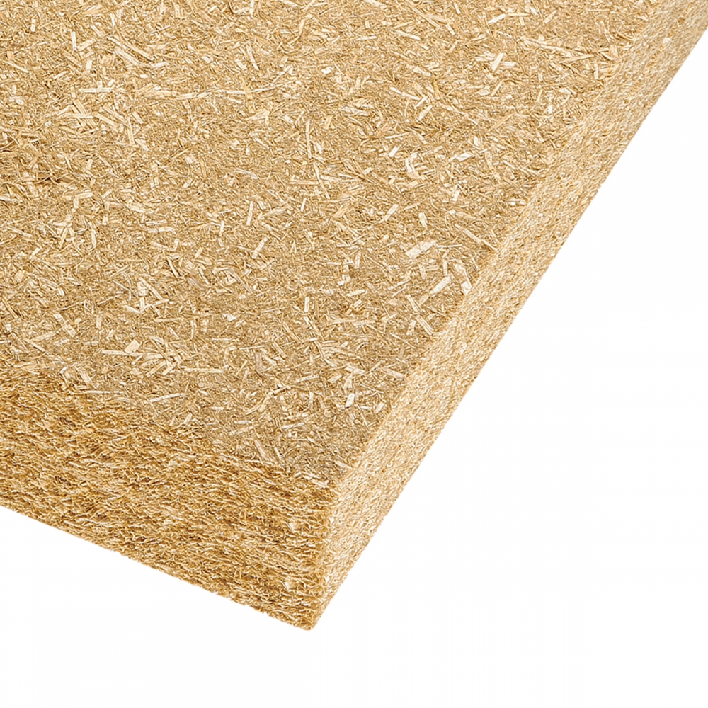 Isolation thermique et acoustique pour les murs extérieurs à ossature bois et panneau isolant hydrofuge haute densité sur chevrons, résistant à la compression. VestaEco THERM améliore l’isolation thermique et la capacité de stockage de la chaleur et réduit le surchauffage estival des constructions à ossature bois.