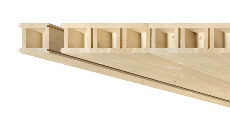 Les caissons multiples LIGNATUR représentent la solution idéale pour la construction d'appartements, de bureaux ou d'établissements scolaires à plusieurs étages. Ils sont aussi aisément utilisés dans des gymnases ou dans le cas de surélévations de bâtiments. La largeur de couverture est de 1000 mm, la longueur maximale de 16 m. Des surlongueurs sont possibles sur demande. Selon les exigences, les hauteurs des éléments peuvent être librement ­choisies entre 90 et 360 mm. Pour des portées atteignant les 12 m nous modifions les caissons multiples LIGNATUR en fonction de la protection incendie et de l'isolation phonique, et tenons également compte des exigences posées par l'absorption ­acoustique et l'isolation thermique spécifique à votre bâtiment.