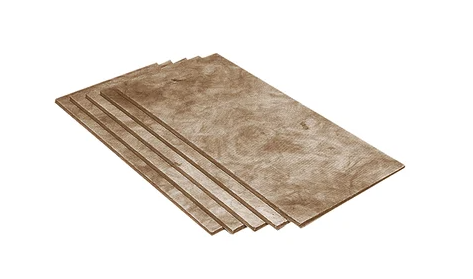 Panneau isolant acoustique en laine de verre liée fabriquée avec le procédé Technologie ECOSE®, un liant sans formaldéhyde majoritairement constitué de matières premières organiques et naturelles, incombustible, à haute absorption acoustique.
