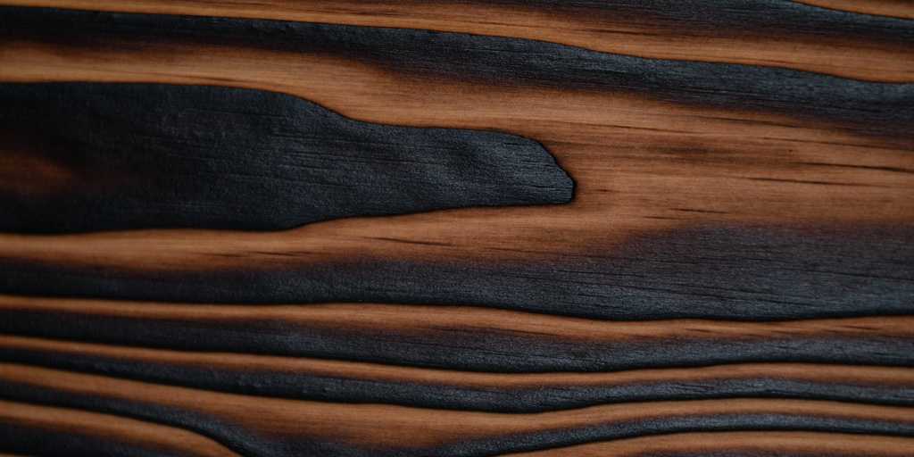 Le bois de Sakaide présente un magnifique motif flammé contrasté qui lui confère un aspect rustique et chaleureux. Les lames sont sciées à plat (en suivant le sens des cernes annuels), puis carbonisées une à une dans notre four. Elles sont ensuite soigneusement brossées et traitées.